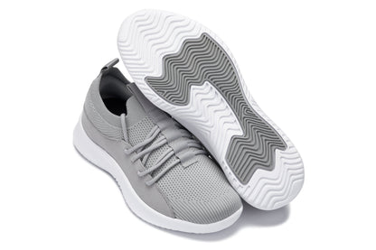 CALTO - Q134 - 2.4 Inches Taller (Light Gray/White Sole) - Ultra Lightweight Sneakers - Triathlete Store