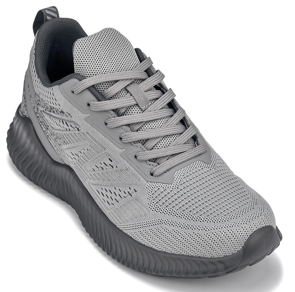 CALTO - Q221 - 2.6 Inches Taller (Cement/Pewter) - Lightweight Sporty Sneakers - Triathlete Store
