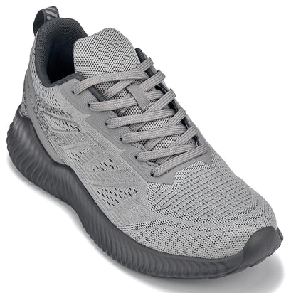 CALTO - Q221 - 2.6 Inches Taller (Cement/Pewter) - Lightweight Sporty Sneakers - Triathlete Store