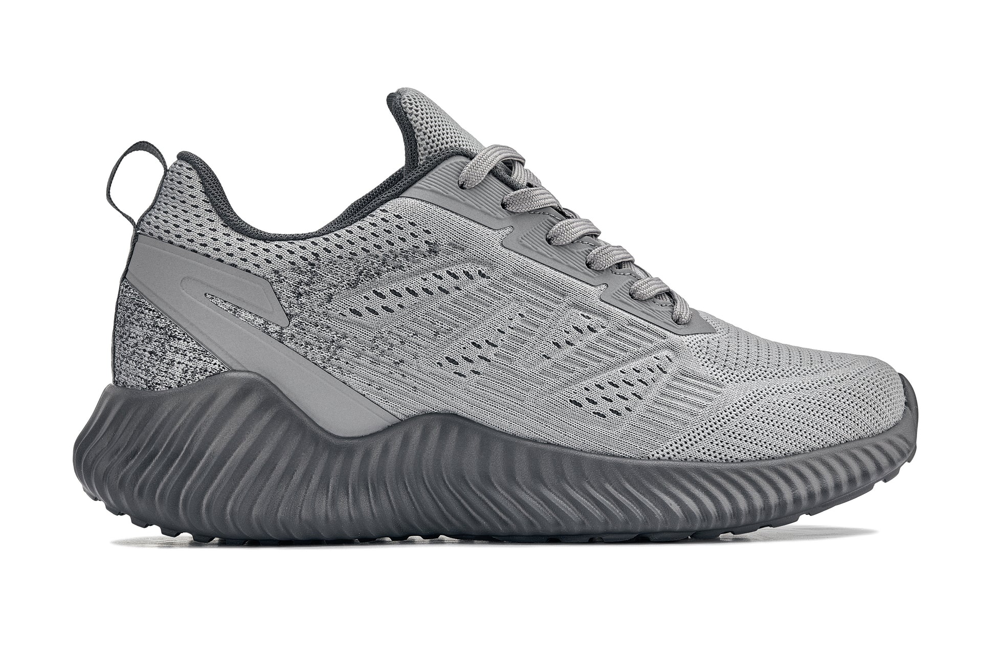 CALTO - Q221 - 2.6 Inches Taller (Cement/Pewter) - Lightweight Sporty Sneakers - Triathlete Store