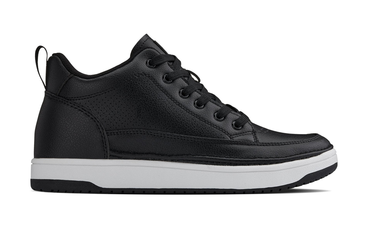CALTO - Q271  - 2 Inches Taller (Black Noir) - Elevated Leatherette Micro-Perforated Sneakers - Triathlete Store
