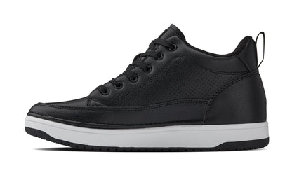 CALTO - Q271  - 2 Inches Taller (Black Noir) - Elevated Leatherette Micro-Perforated Sneakers - Triathlete Store