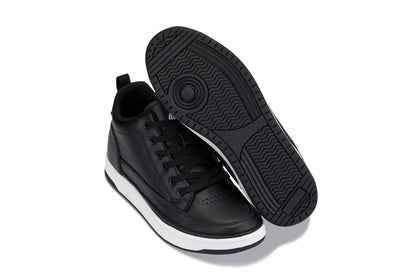 CALTO - Q271  - 2 Inches Taller (Black Noir) - Elevated Leatherette Micro-Perforated Sneakers - Triathlete Store