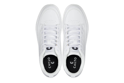 CALTO - Q272  - 2 Inches Taller (White & Gum Sole) -Elevated Leatherette Micro-Perforated Sneakers - Triathlete Store