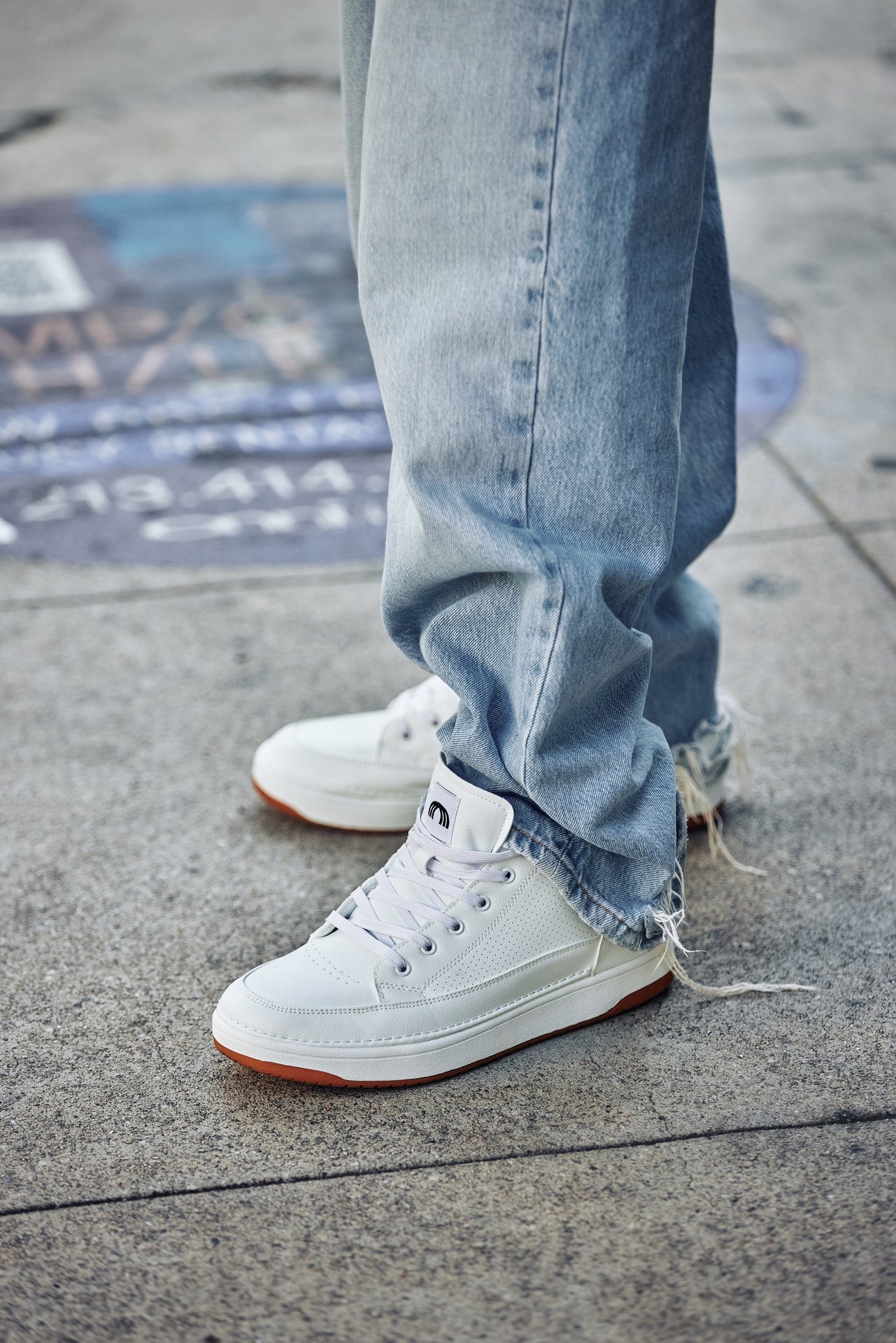 CALTO - Q272  - 2 Inches Taller (White & Gum Sole) -Elevated Leatherette Micro-Perforated Sneakers - Triathlete Store