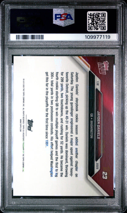 Graded 2024 Topps Now Jayden Daniels #23 Rookie RC Football Card PSA 10 Gem Mint