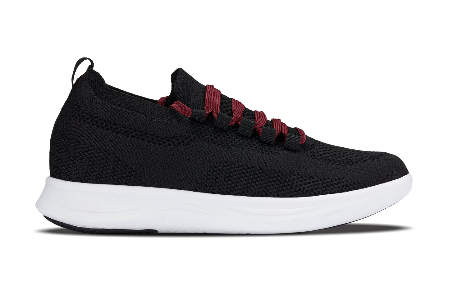 CALTO - QA064 - 2.4 Inches Taller (Black/Red/White Sole) - Lightweight Knitted Sneakers - Triathlete Store