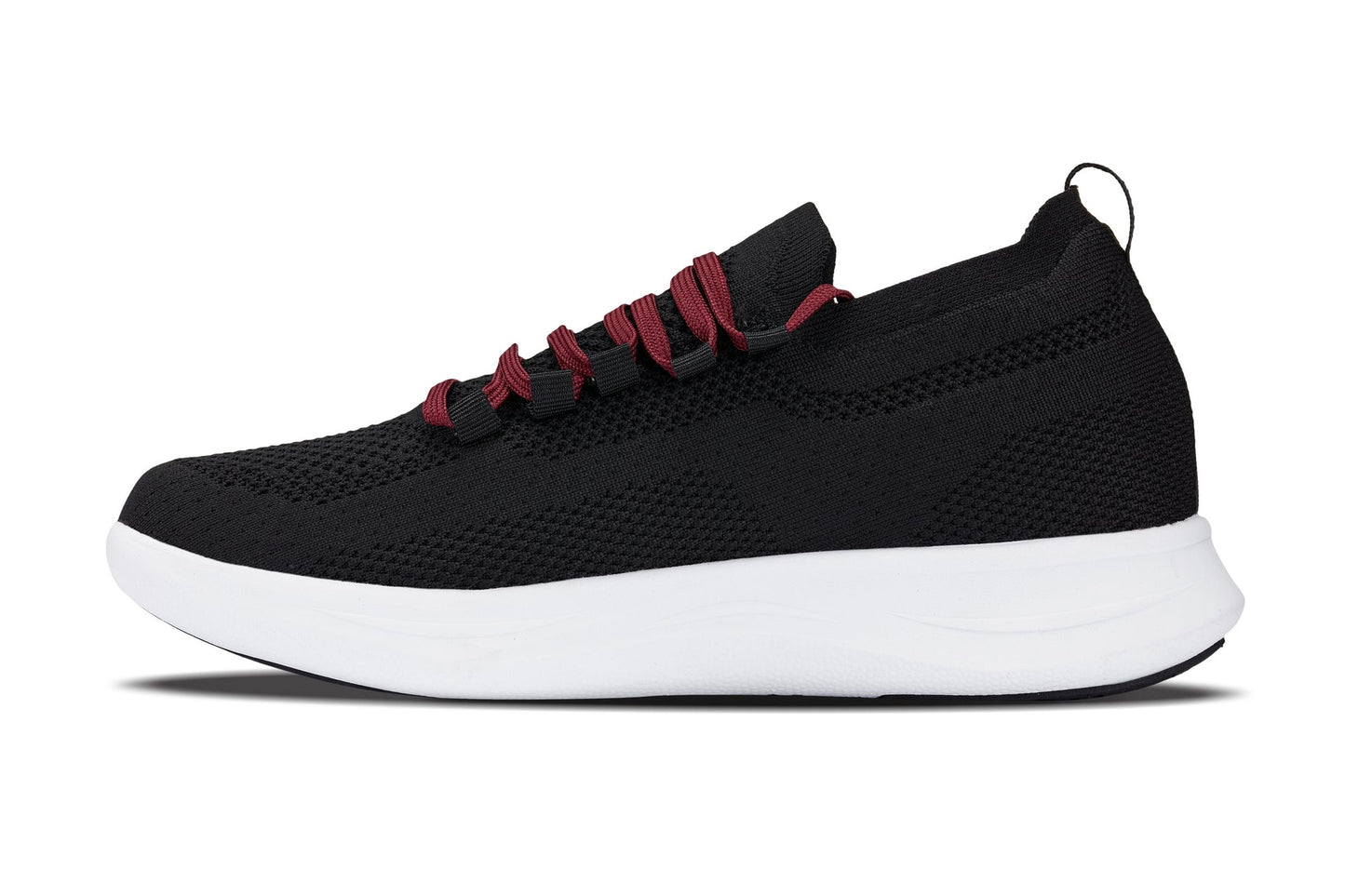 CALTO - QA064 - 2.4 Inches Taller (Black/Red/White Sole) - Lightweight Knitted Sneakers - Triathlete Store