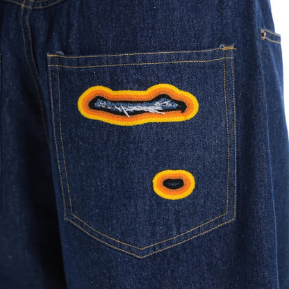 Flame Burnout Distressed Denim Jeans – Bold, Street Style Design