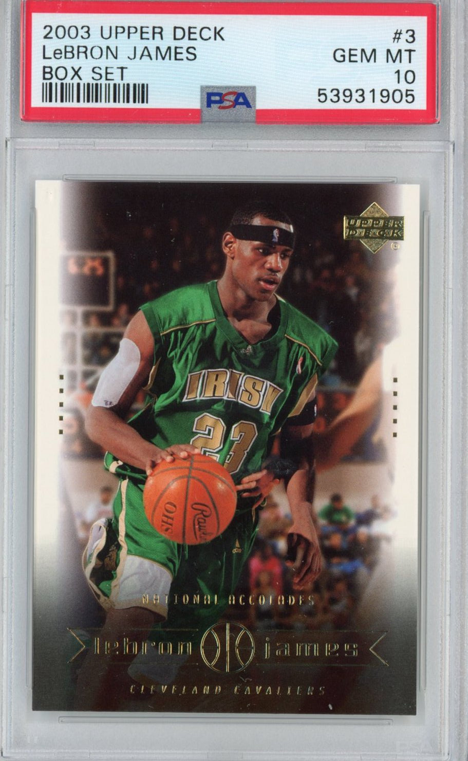 Graded 2003-04 Upper Deck LeBron James #3 Box Set Rookie RC Basketball Card PSA 10 Gem Mint