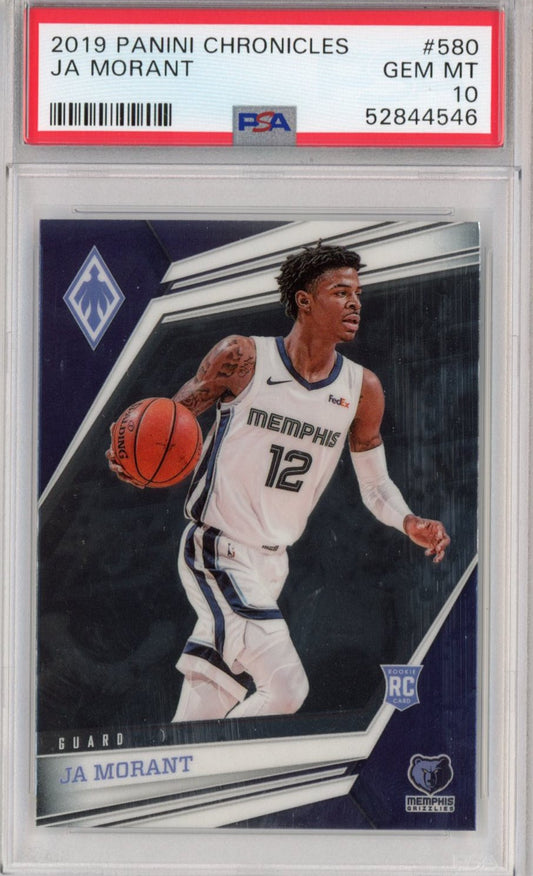 Graded 2019-20 Panini Chronicles Ja Morant #580 Rookie RC Basketball Card PSA 10 Gem Mint