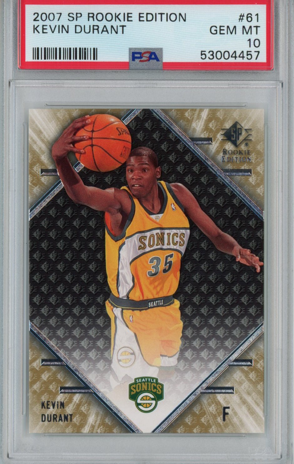 Graded 2007-08 Upper Deck UD SP Rookie Edition Kevin Durant #61 RC Basketball Card PSA 10 Gem Mint