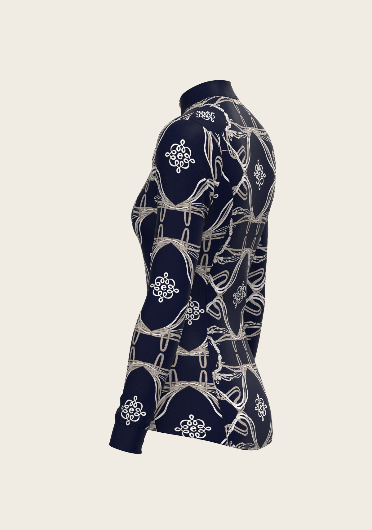 Roped Bridles on Navy Quarter Zip Sun Shirt