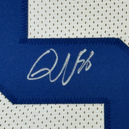 Framed Autographed/Signed Quenton Nelson 35x39 Indianapolis White Football Jersey JSA COA