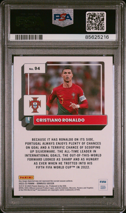 Graded 2022 Panini Donruss FIFA Cristiano Ronaldo #94 Soccer Card PSA 10 Gem Mint