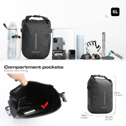 Rhinowalk Waterproof Quick Release Fork Bag-RK406 6L,Pannier Bag, Saddle Bag, Shoulder Bag