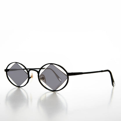 Geometric Floating Diamond Vintage 90s Sunglass - Rashid