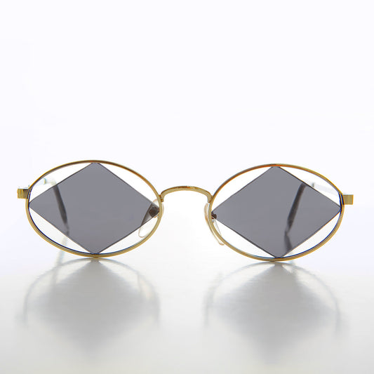 Geometric Floating Diamond Vintage 90s Sunglass - Rashid