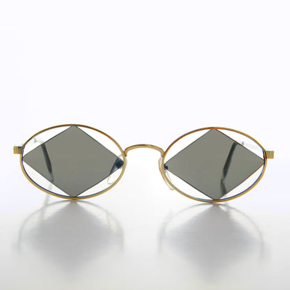 Geometric Floating Diamond Vintage 90s Sunglass - Rashid