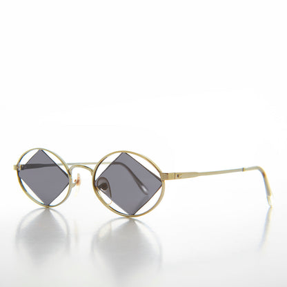 Geometric Floating Diamond Vintage 90s Sunglass - Rashid