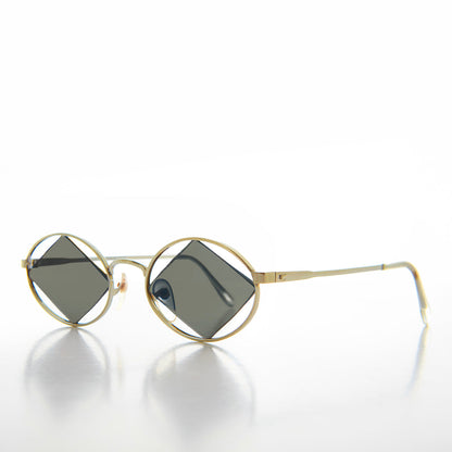 Geometric Floating Diamond Vintage 90s Sunglass - Rashid