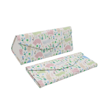 Cat Print Glasses Case - Vegan Leather Magic Folding Hardcase