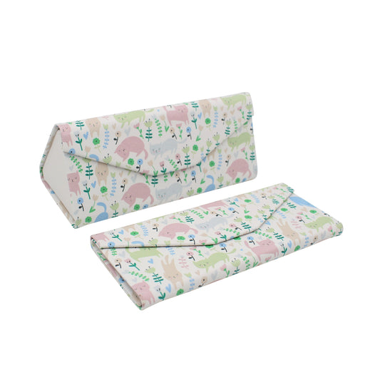 Cat Print Glasses Case - Vegan Leather Magic Folding Hardcase