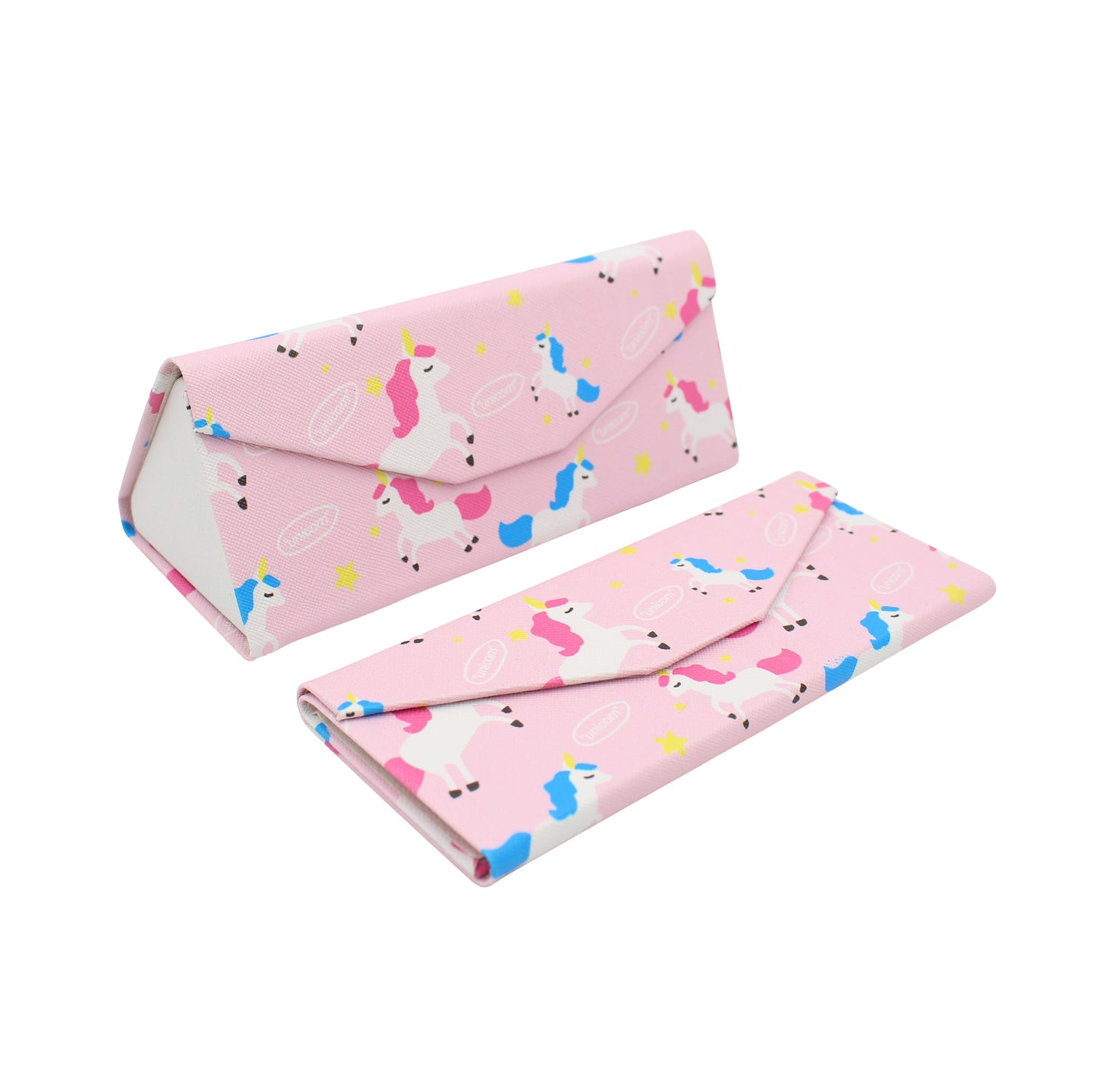Unicorn Print Glasses Case - Vegan Leather Magic Folding Hardcase