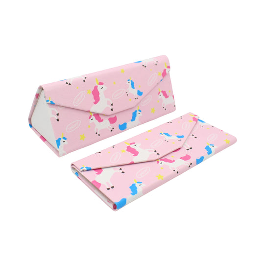Unicorn Print Glasses Case - Vegan Leather Magic Folding Hardcase