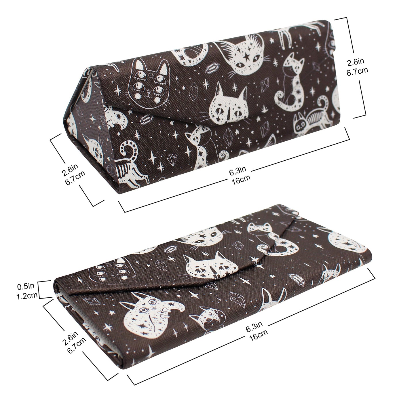 Witchy Cats Glasses Case - Horror/Halloween - Vegan Leather