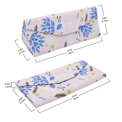 Peacock Print Glasses Case - Vegan Leather Magic Folding Hardcase