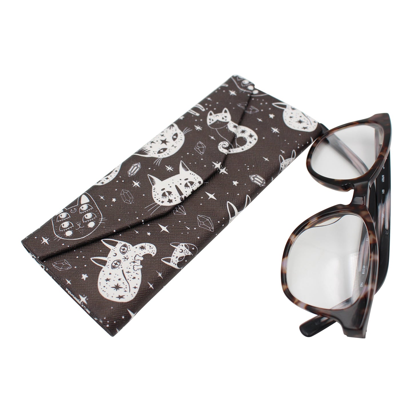 Witchy Cats Glasses Case - Horror/Halloween - Vegan Leather