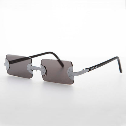 90s Vintage Rectangle Rimless Punk Goth Sunglass - Rebel 1