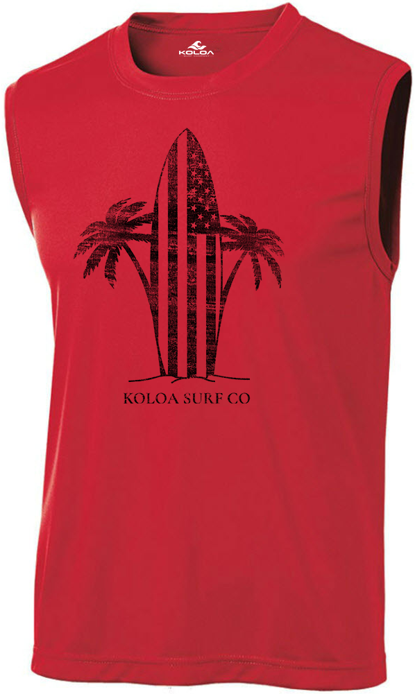 Koloa Retro USA Surfboard Athletic Sleeveless T-Shirt