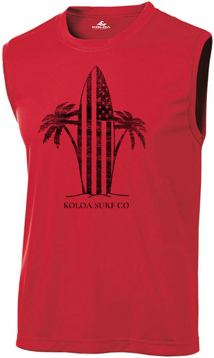 Koloa Retro USA Surfboard Athletic Sleeveless T-Shirt