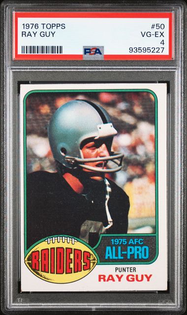 Graded 1976 Topps Ray Guy #50 Football Card PSA 4 VG-EX