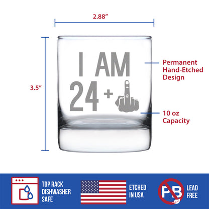 24 + 1 Middle Finger - 10 Ounce Rocks Glass