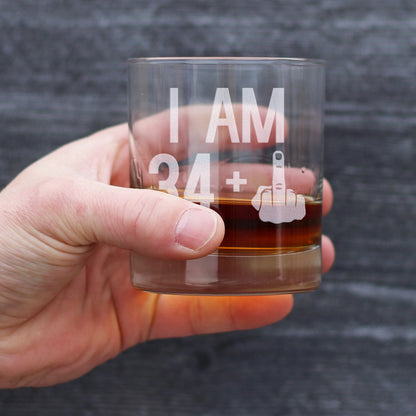 34 + 1 Middle Finger - 10 Ounce Rocks Glass