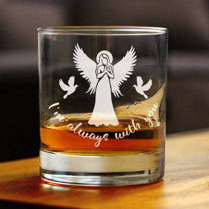 Always With You - Angel - Whiskey Rocks Glass Gift - Sympathy Memorial Gifts for Bereavement Loss - 10.25 oz Glasses