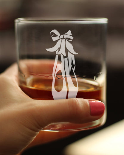 Ballet Shoes - Whiskey Rocks Glass - Ballerina and Dance Teacher Gifts - 10.25 oz Glasses