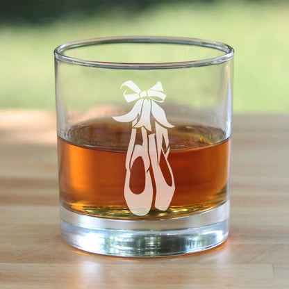 Ballet Shoes - Whiskey Rocks Glass - Ballerina and Dance Teacher Gifts - 10.25 oz Glasses