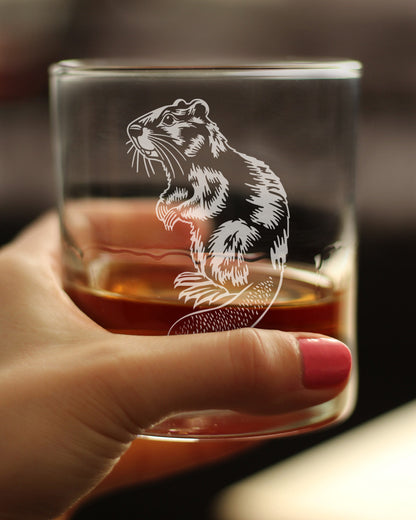 Beaver Engraved Rocks Glass Beaver Gifts and Rustic Cabin Home Decor Weighted Whiskey Glasses - 10.25 oz