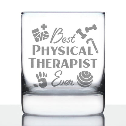 Best Physical Therapist - Whiskey Rocks Glass - Physical Therapy Gifts - 10.25 oz Glasses