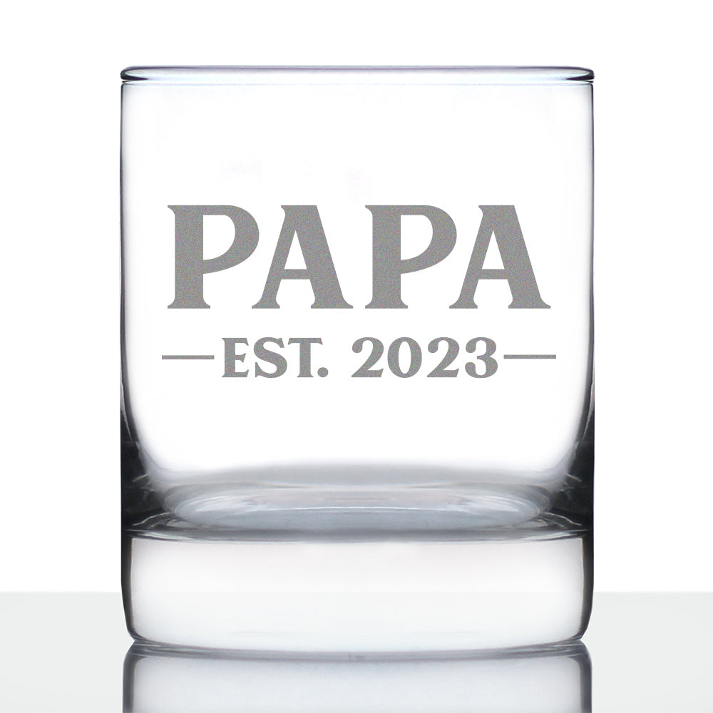 Papa Est. 2023 - Bold - 10 Ounce Rocks Glass