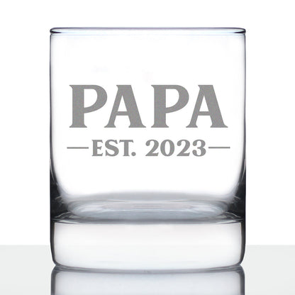Papa Est. 2023 - Bold - 10 Ounce Rocks Glass