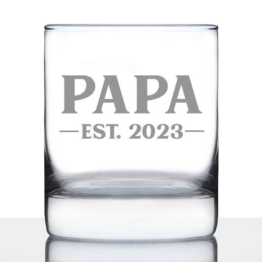 Papa Est. 2023 - Bold - 10 Ounce Rocks Glass