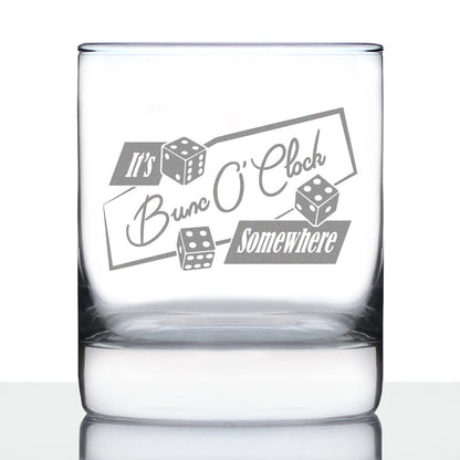 BuncO 'Clock Somewhere Rocks Glass - Bunco Decor and Bunco Gifts for Women - 10.25 Oz Glasses