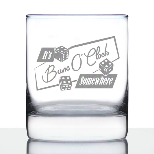 BuncO 'Clock Somewhere Rocks Glass - Bunco Decor and Bunco Gifts for Women - 10.25 Oz Glasses