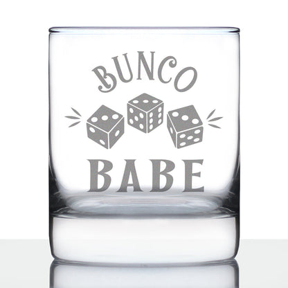 Bunco Babe Rocks Glass - Bunco Decor and Bunco Gifts for Women - 10.25 Oz Glasses