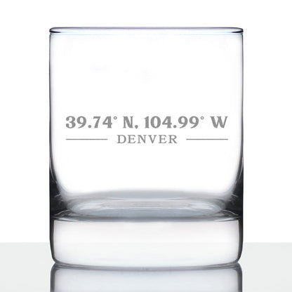 Denver Coordinates - 10 Ounce Rocks Glass